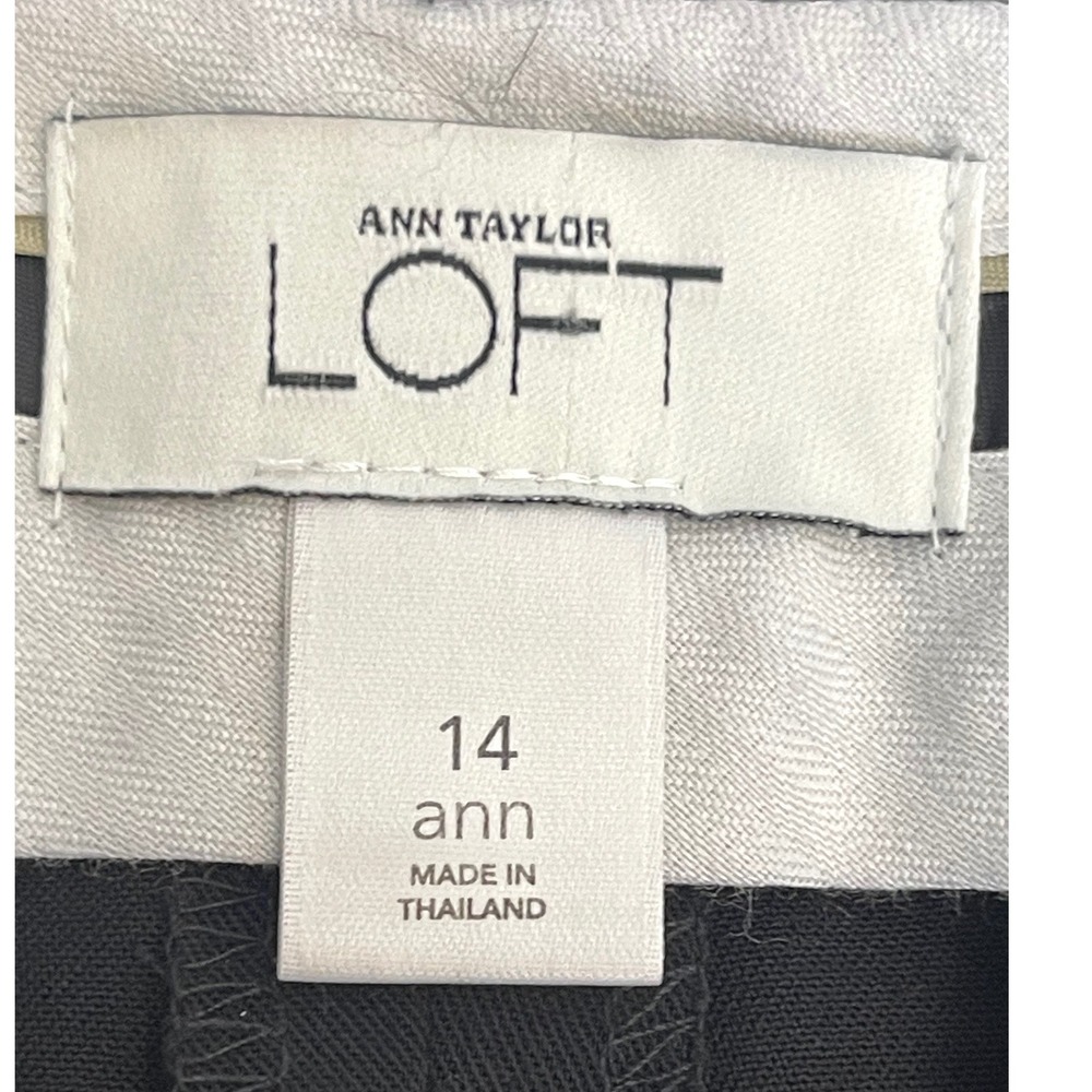Ann Taylor Loft Wide Leg Pants Women 14 Black Excellent Career Trouser Dressy - Picture 6 of 14